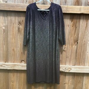 Lane Bryant Silver & Purple Glitter Black Dress